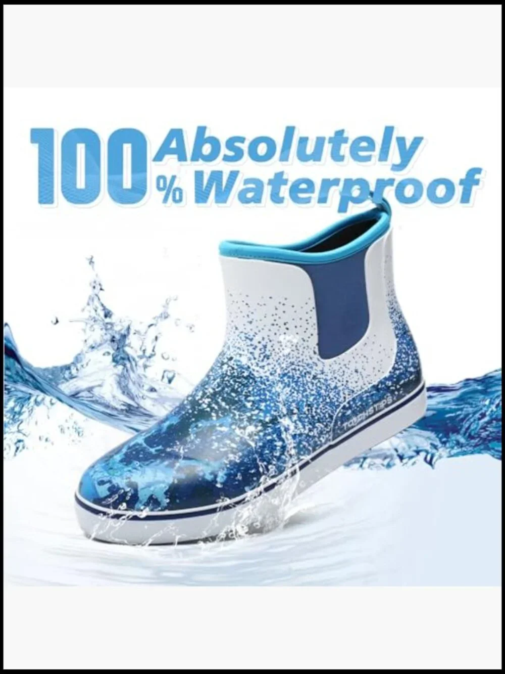 Men's Puncture Proof Waterproof Rain Boots Neoprene Rubber Non-Slip Work Boots